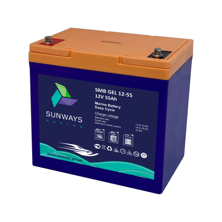 Аккумуляторная батарея Sunways Marine SMB GEL 12-55 купить в Ростове-На-Дону
